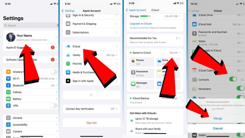 how to transfer contacts from iphone to iphone