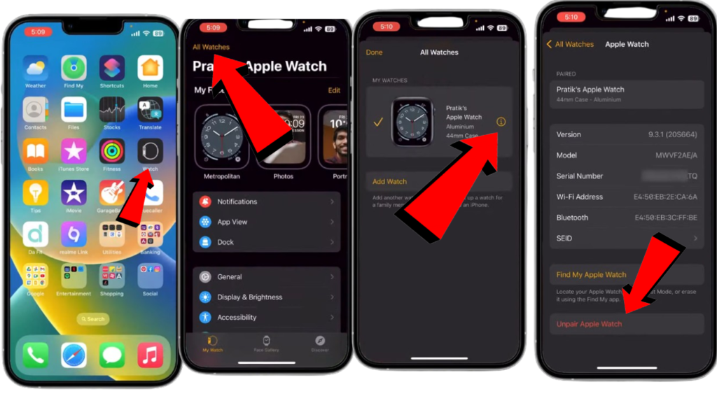 how to reset apple watch