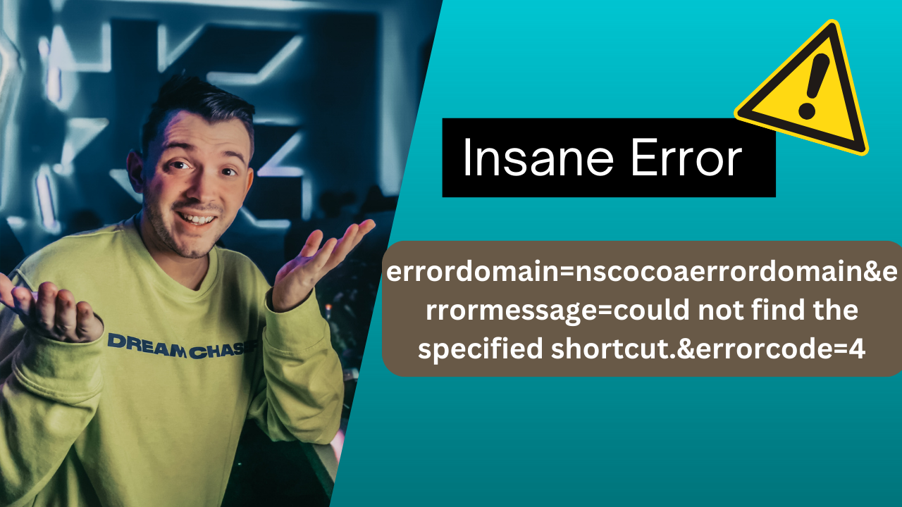 errordomain=nscocoaerrordomain&errormessage=could not find the specified shortcut.&errorcode=4